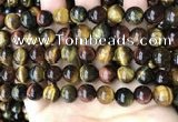 CTE2194 15.5 inches 12mm round mixed tiger eye beads wholesale