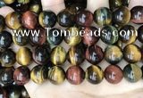 CTE2207 15.5 inches 18mm round mixed tiger eye gemstone beads