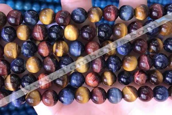 CTE2213 15.5 inches 12mm round colorful tiger eye beads wholesale