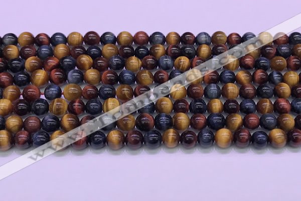 CTE2219 15.5 inches 6mm round colorful tiger eye gemstone beads