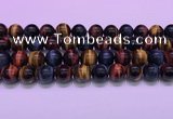 CTE2222 15.5 inches 12mm round colorful tiger eye gemstone beads