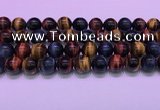 CTE2223 15.5 inches 14mm round colorful tiger eye gemstone beads