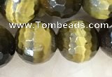 CTE2234 15.5 inches 10mm faceted round yellow tiger eye beads