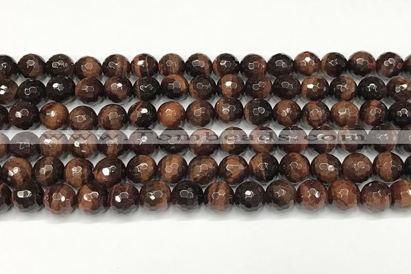 CTE2255 15 inches 8mm faceted round red tiger eye beads