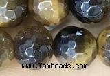 CTE2266 15 inches 8mm faceted round AB-color yellow tiger eye beads