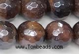 CTE2282 15 inches 10mm faceted round AB-color red tiger eye beads