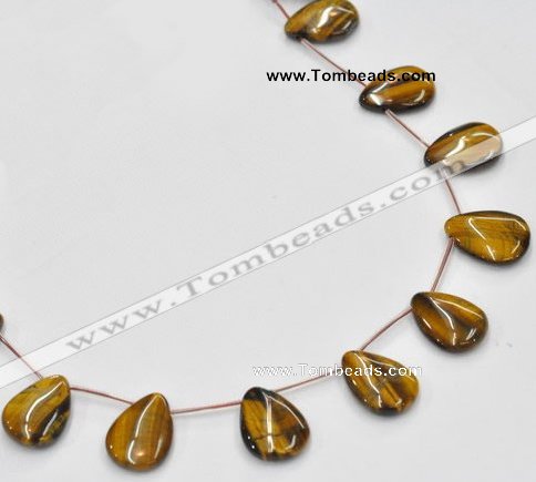 CTE23 20*28mm flat teardrop yellow tiger eye beads Wholesale