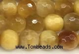 CTE2315 15 inches 6mm faceted round golden tiger eye beads