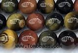 CTE2325 15 inches 6mm round colorful tiger eye beads