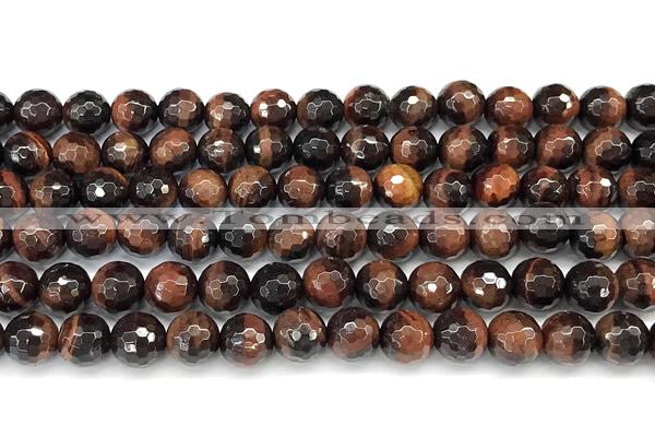 CTE2345 15 inches 8mm faceted round red tiger eye beads