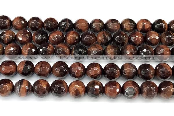 CTE2346 15 inches 10mm faceted round red tiger eye beads