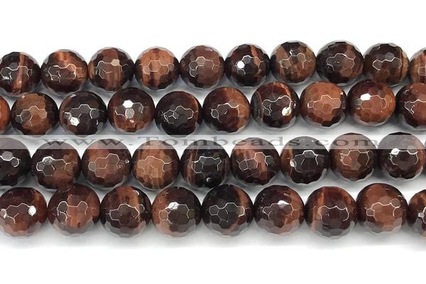 CTE2347 15 inches 12mm faceted round red tiger eye beads