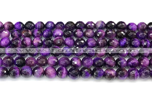 CTE2420 15 inches 8mm faceted round purple tiger eye beads