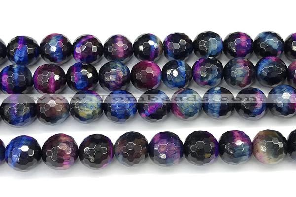 CTE2450 15 inches 12mm faceted round mixed tiger eye beads