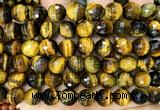CTE2466 15 inches 12mm faceted round yellow tiger eye beads wholesale