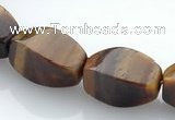 CTE26 8*15mm twisted oval yellow tiger eye beads Wholesale