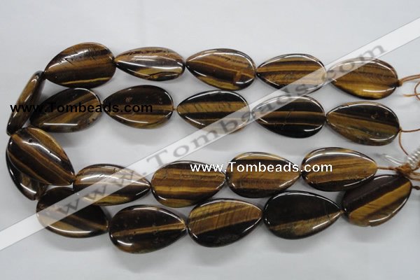 CTE308 15.5 inches 22*34mm flat teardrop yellow tiger eye gemstone beads