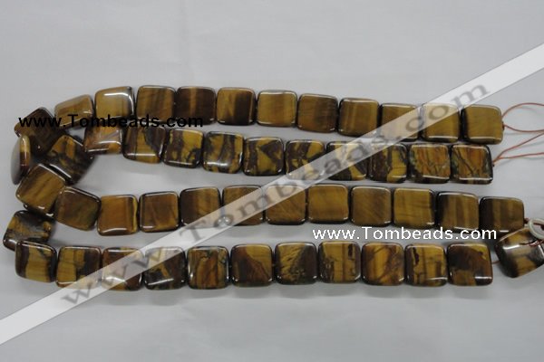 CTE309 15.5 inches 16*16mm square yellow tiger eye gemstone beads