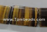 CTE317 15.5 inches 25*35mm faceted rectangle yellow tiger eye beads