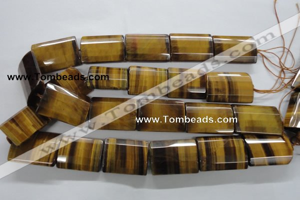 CTE317 15.5 inches 25*35mm faceted rectangle yellow tiger eye beads