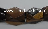 CTE335 10*18mm – 18*22mm faceted nuggets yellow tiger eye gemstone beads