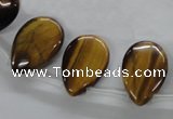 CTE338 Top-drilled 13*18mm flat teardrop yellow tiger eye gemstone beads