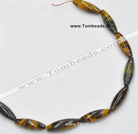 CTE35 15.5 inches 10*30mm rice shape blue tiger eye beads wholesale