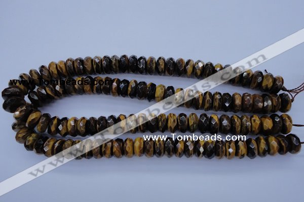 CTE403 15.5 inches 8*14mm faceted rondelle yellow tiger eye beads