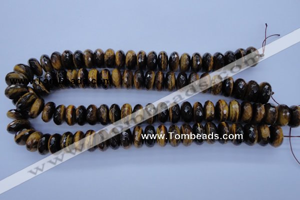 CTE404 15.5 inches 8*16mm faceted rondelle yellow tiger eye beads