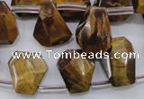 CTE409 Top-drilled 13*14mm faceted trapezoid yellow tiger eye beads