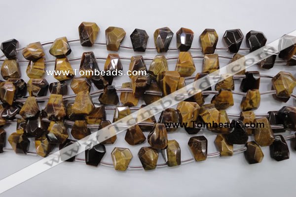 CTE409 Top-drilled 13*14mm faceted trapezoid yellow tiger eye beads