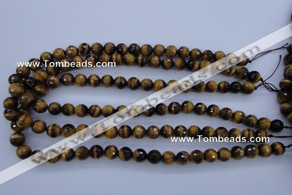 CTE423 15.5 inches 10mm faceted round yellow tiger eye beads