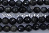 CTE442 15.5 inches 8mm faceted round blue tiger eye beads