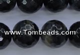 CTE447 15.5 inches 18mm faceted round blue tiger eye beads