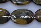 CTE450 15.5 inches 20*30mm faceted oval blue tiger eye beads