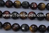 CTE454 15.5 inches 10mm faceted round mixed tiger eye beads