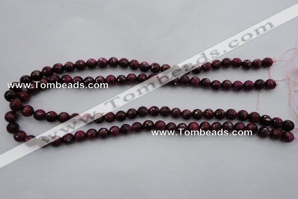 CTE472 15.5 inches 8mm faceted round red tiger eye beads wholesale