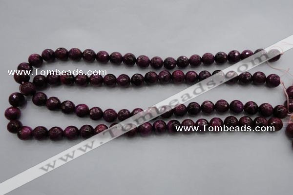 CTE473 15.5 inches 10mm faceted round red tiger eye beads wholesale