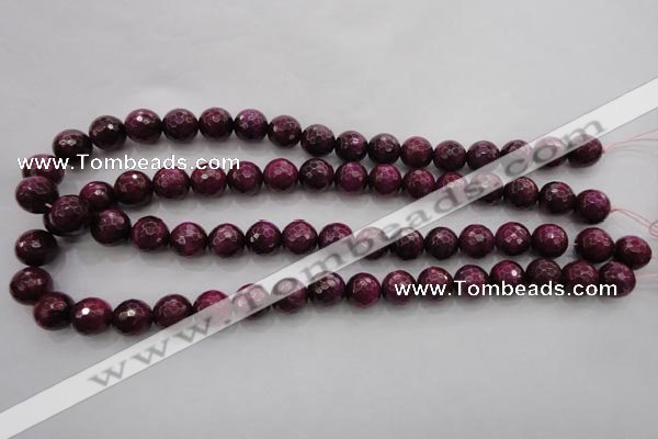 CTE474 15.5 inches 12mm faceted round red tiger eye beads wholesale