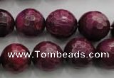 CTE476 15.5 inches 16mm faceted round red tiger eye beads wholesale