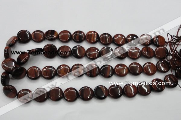 CTE53 15.5 inches 15mm flat round red tiger eye gemstone beads