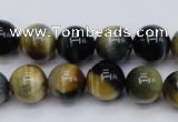 CTE553 15.5 inches 10mm round golden & blue tiger eye beads