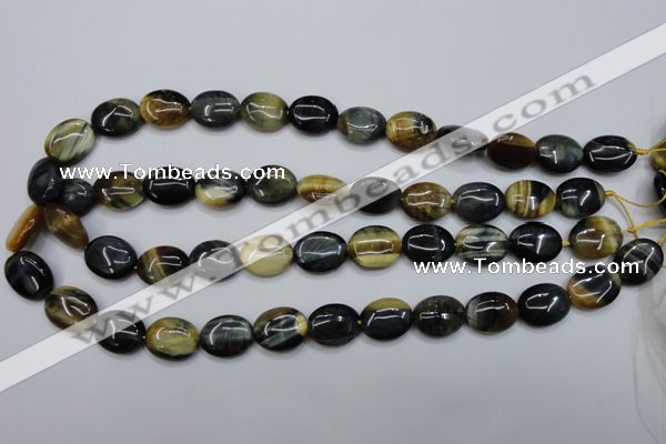 CTE570 15.5 inches 13*17mm oval golden & blue tiger eye beads