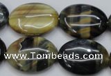 CTE572 15.5 inches 18*25mm oval golden & blue tiger eye beads