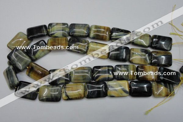 CTE578 15.5 inches 18*25mm rectangle golden & blue tiger eye beads