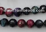 CTE582 15.5 inches 8mm faceted round colorful tiger eye beads