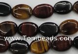 CTE60 15.5 inches 10*14mm oval mixed tiger eye gemstone beads