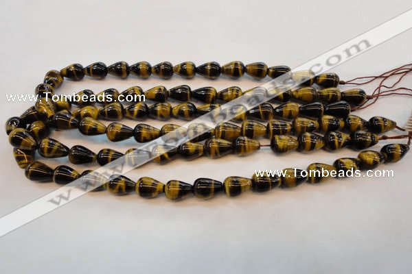 CTE605 15.5 inches 6*10mm teardrop yellow tiger eye beads wholesale