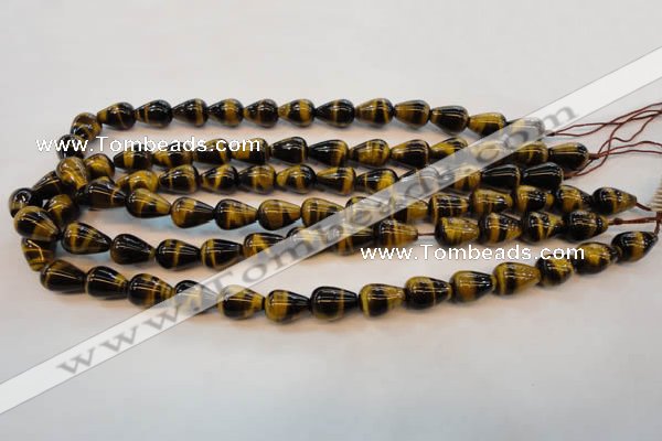 CTE606 15.5 inches 8*12mm teardrop yellow tiger eye beads wholesale