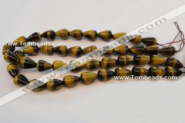 CTE608 15.5 inches 12*16mm teardrop yellow tiger eye beads wholesale